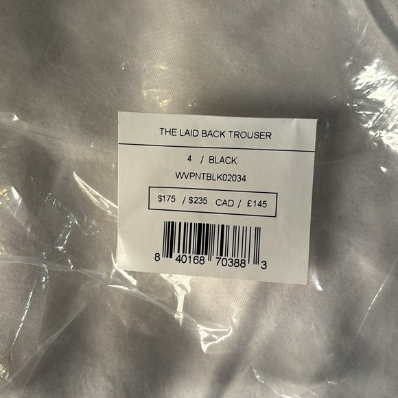 AWAY Luggage Size 4 Womens the Laid Back Trouser Black NWT 25 inch inseam. - Picture 8 of 15